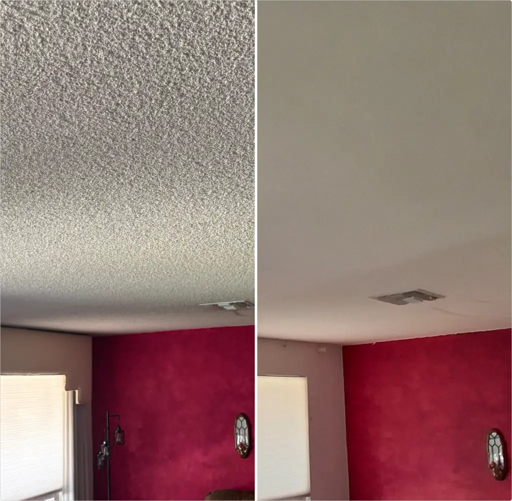 Immediate Improvement with safe and efficient Popcorn Ceiling Removal and Refinishing