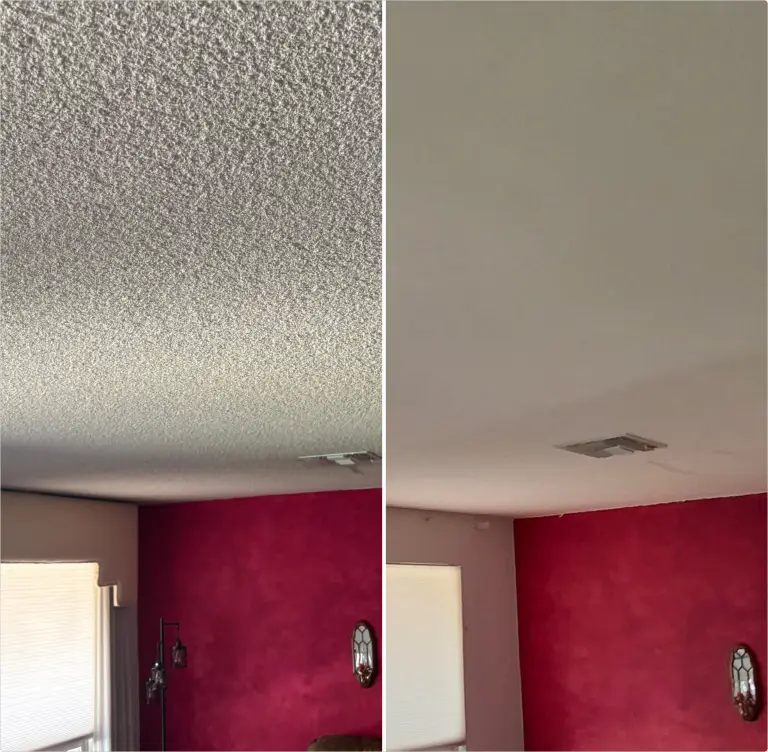 Immediate Improvement with safe and efficient Popcorn Ceiling Removal and Refinishing
