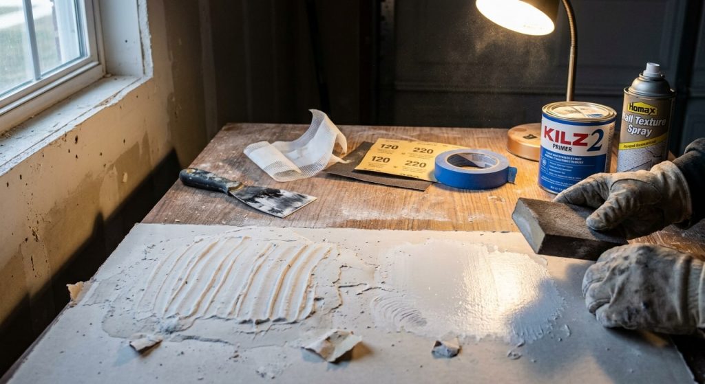 How to Repair A Doorknob and Punch Holes in North Hollywood: A Beginner’s Guide 2026 2 Applying joint compound to repair a drywall doorknob hole.
