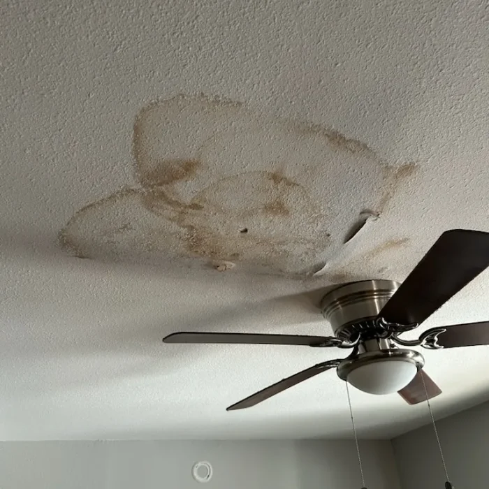 Ceiling water stain before repair