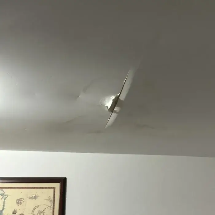 Cracked ceiling seam