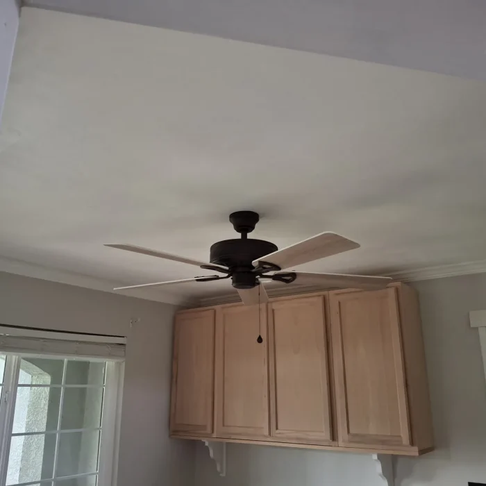 Finished ceiling after rebuilding failed patch