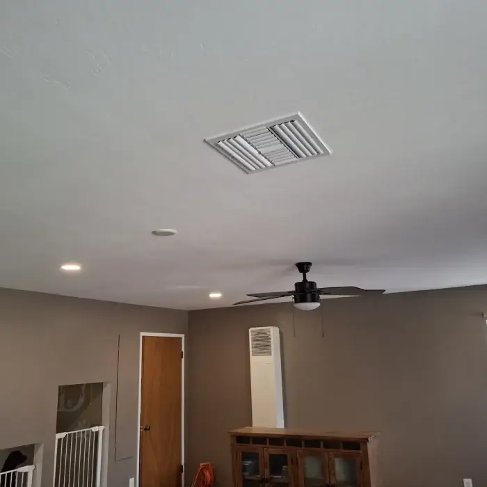 Finished living room after drywall repairs