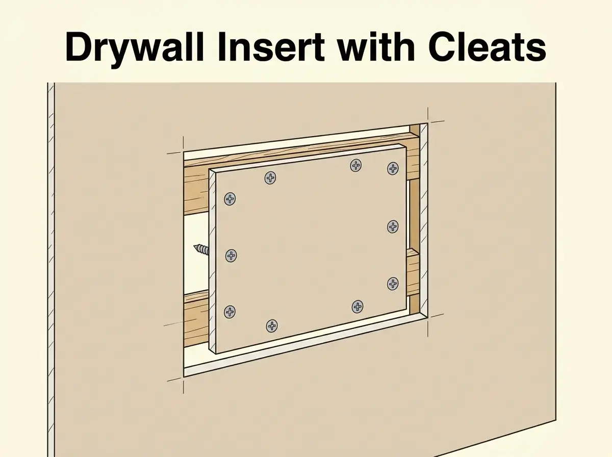 How to Repair a Hole in the Wall with Drywall: Step by Step 2 Diagram showing which drywall hole repair method to use by hole width ranges