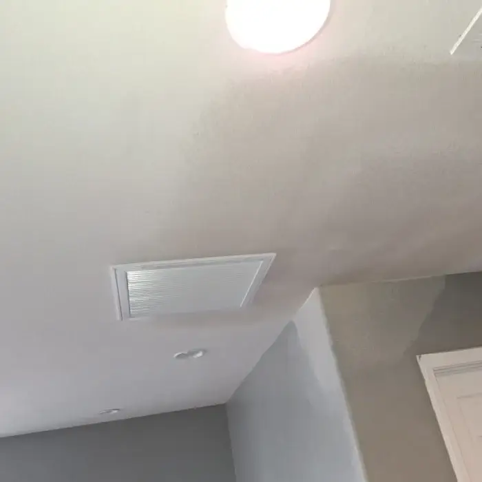 Repaired ceiling after foot-through