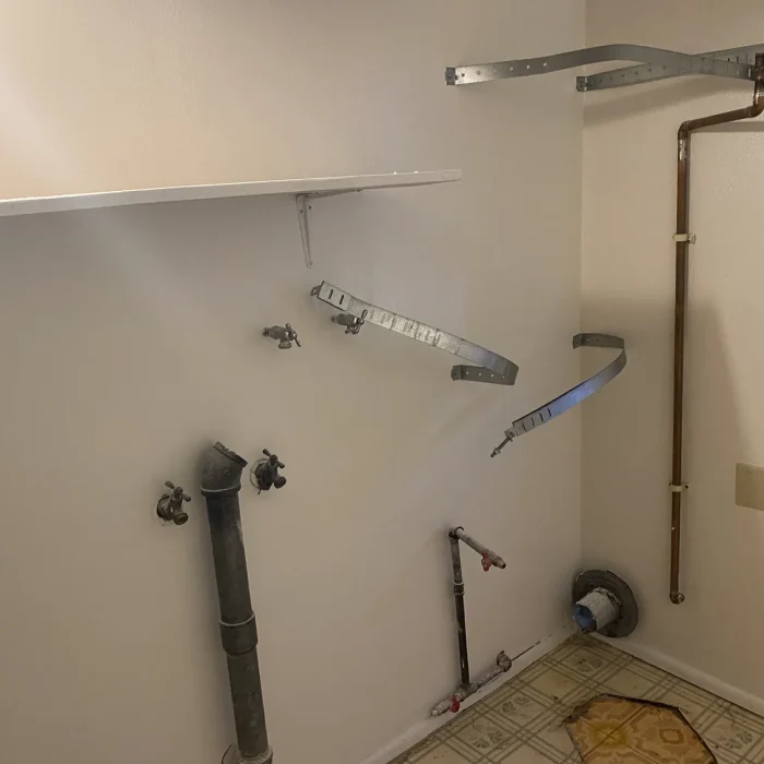 Repaired laundry room walls