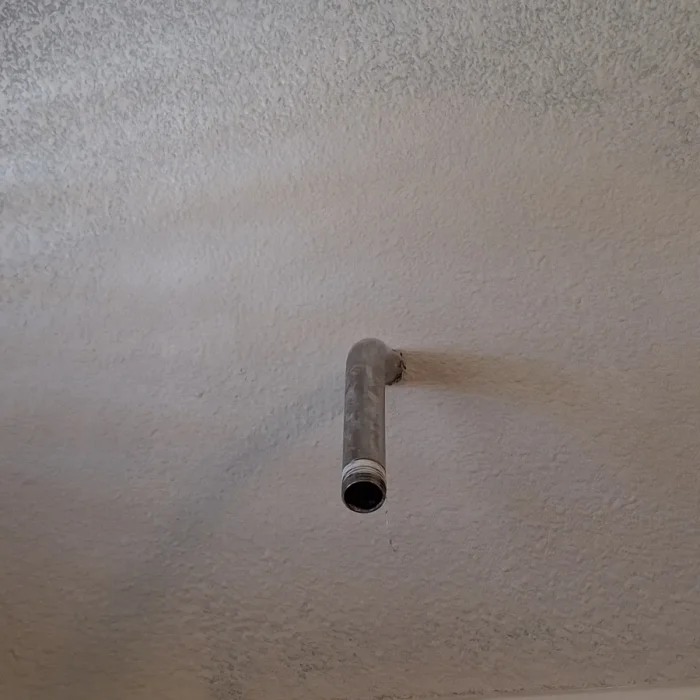 Repaired shower wall